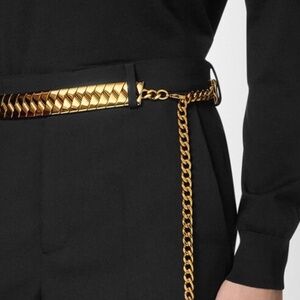 $3225 AUTHENTIC new VERSACE rare RUNWAY metal chain BELT medusa gold